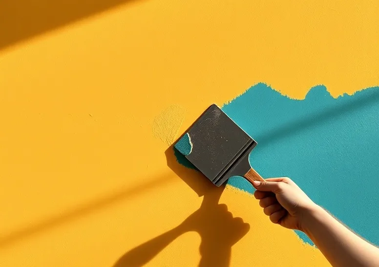 Application d'un enduit décoratif à la lisseuse sur un mur
